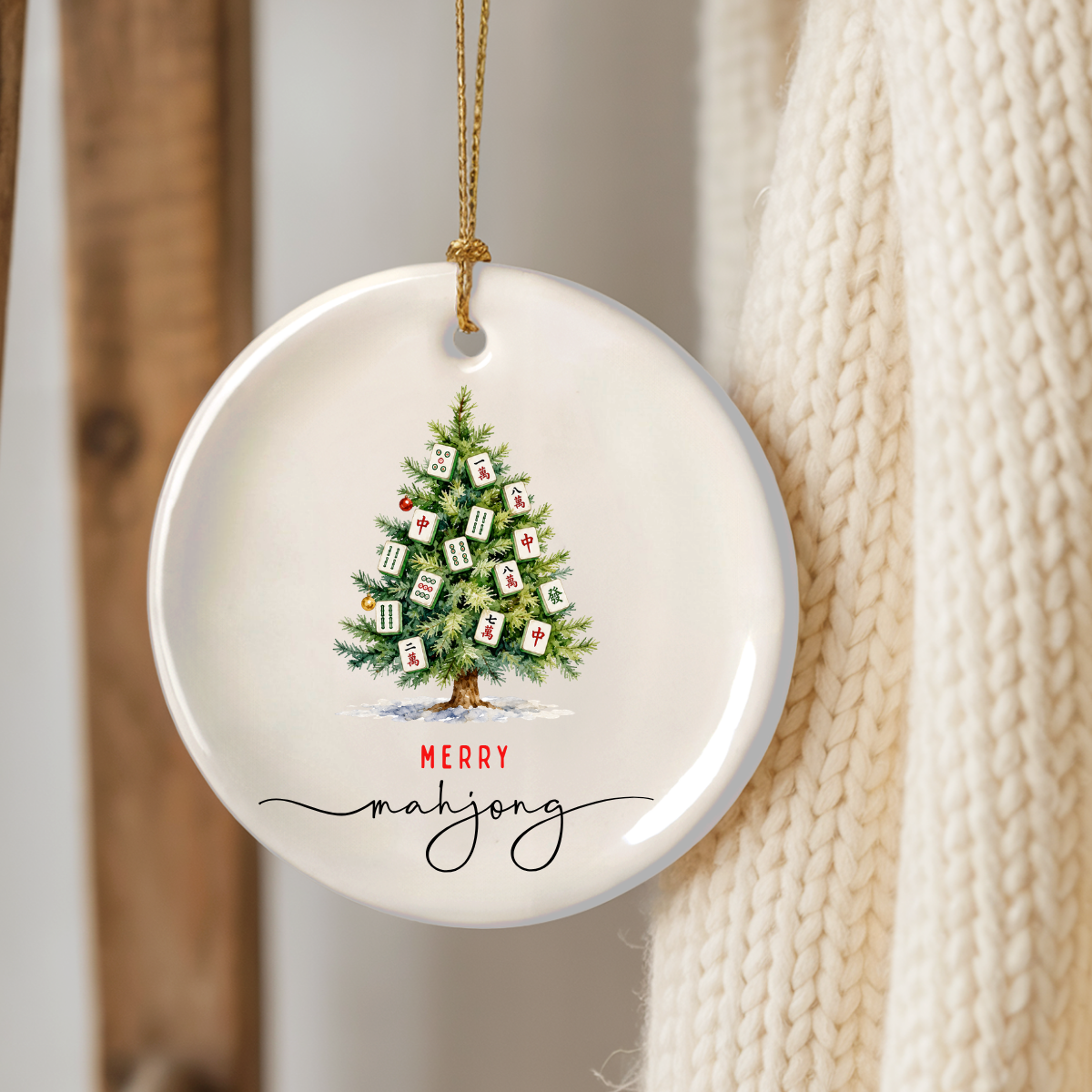 Merry Mahjong Ornament 2026