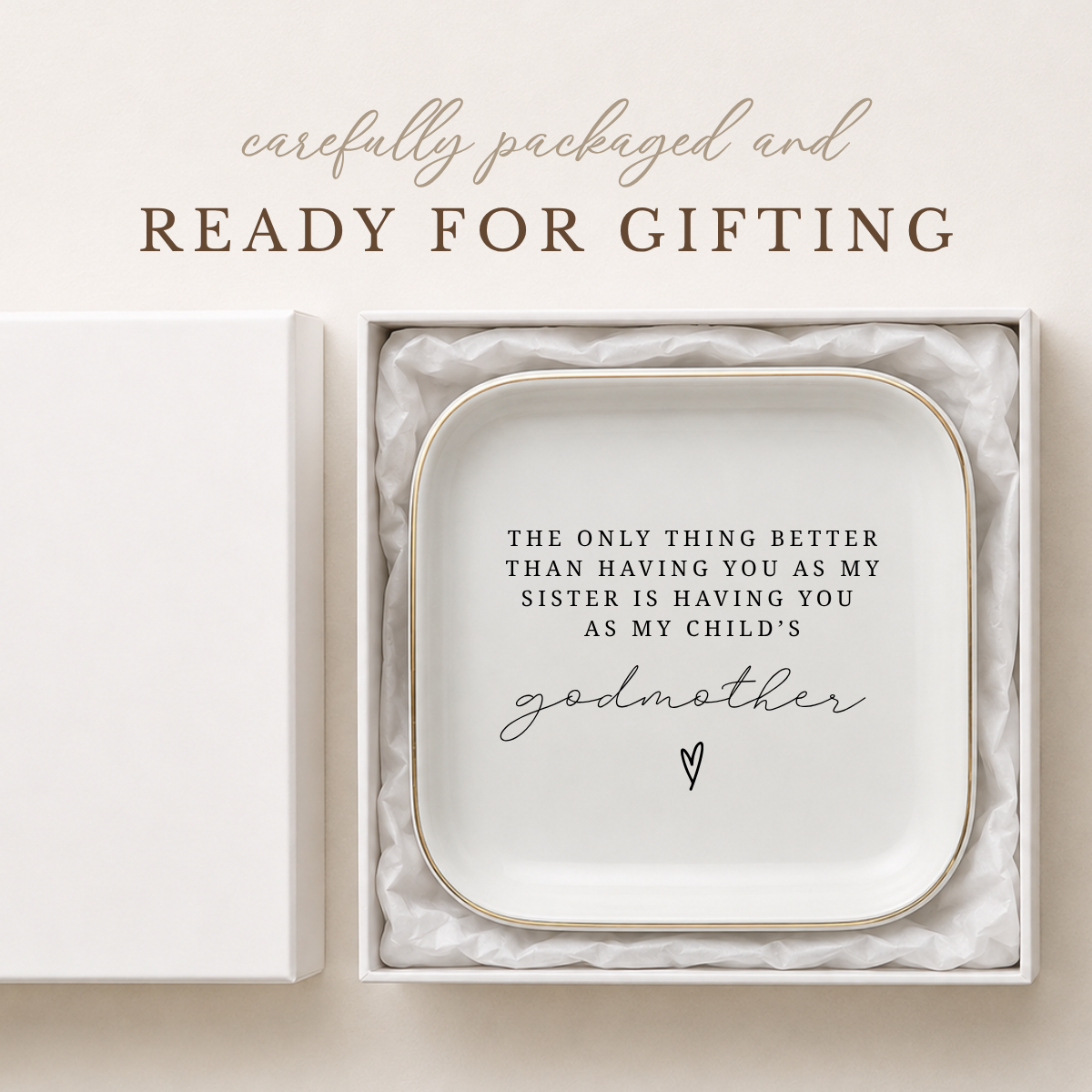 Godmother Ring Dish – Baptism and Christening Thank You Gift