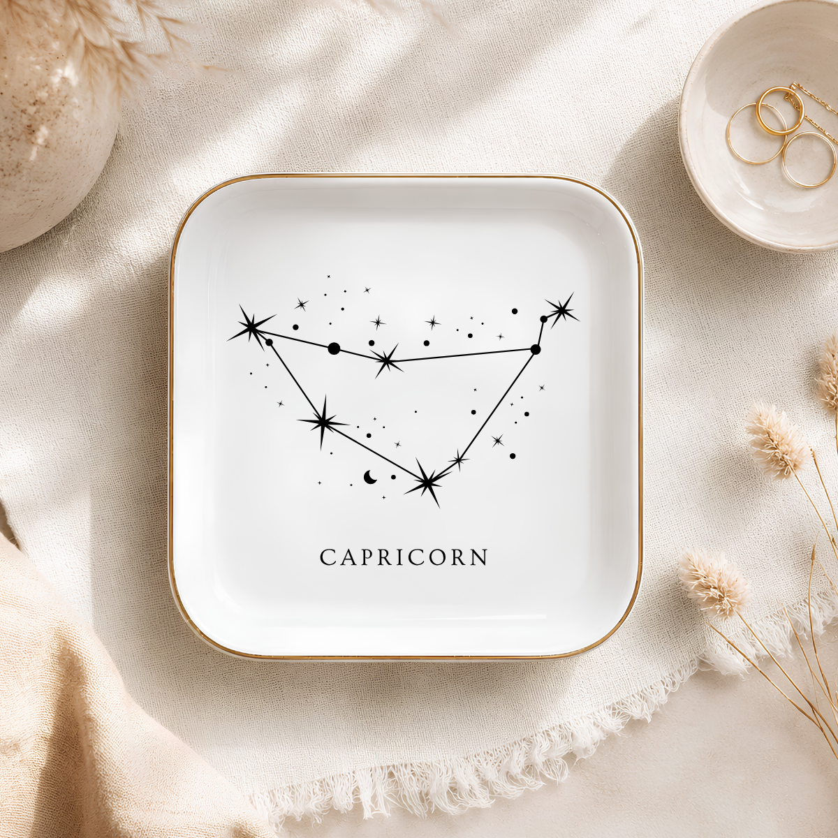 Capricorn Zodiac Ring Dish – Astrology Birthday Gift for Her