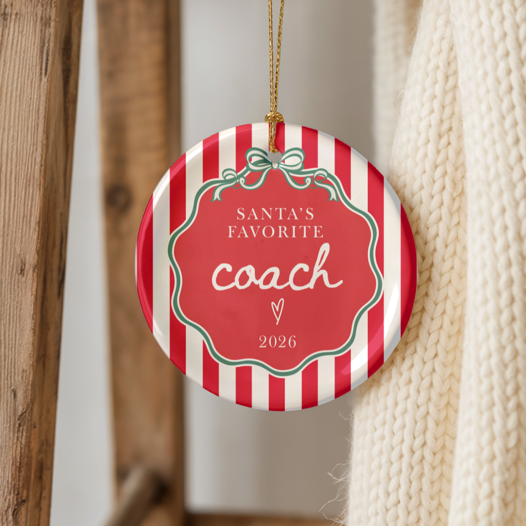 Santa’s Favorite Coach 2026 Ceramic Christmas Ornament