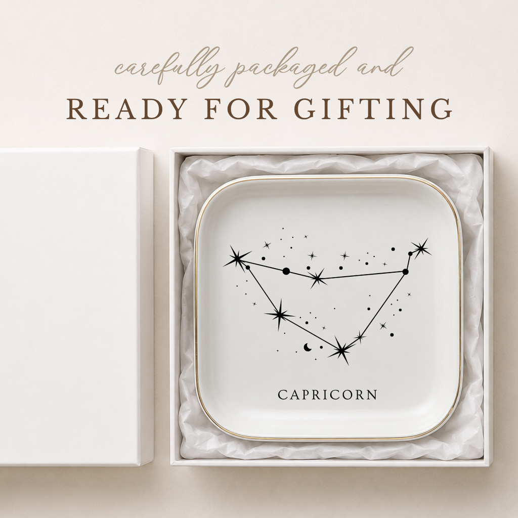 Capricorn Zodiac Ring Dish – Astrology Birthday Gift for Her