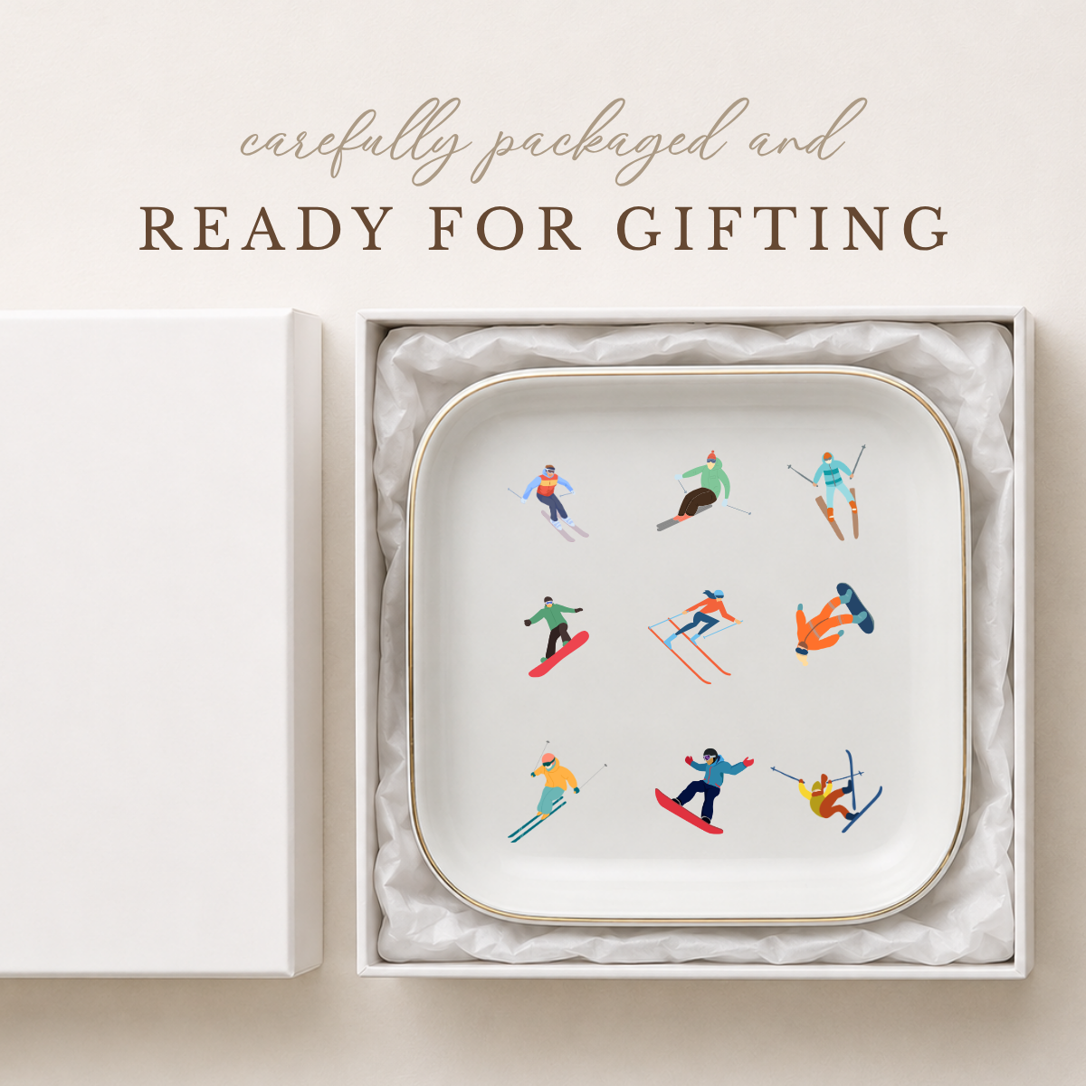 Ski and Snowboard Ring Dish – Winter Sports Gift