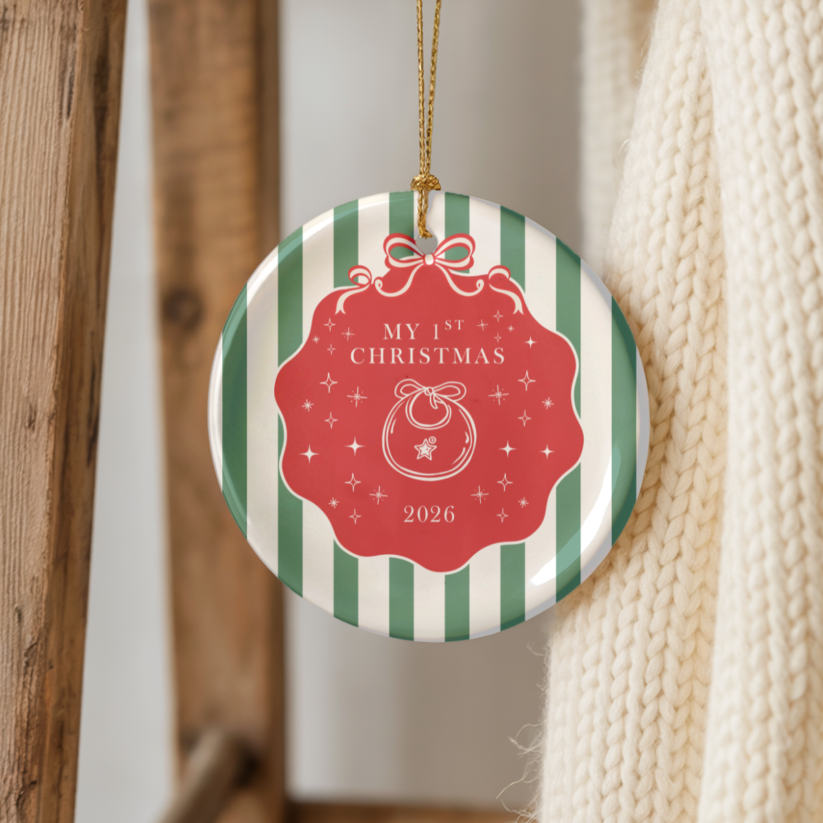 Baby’s First Christmas Ornament 2026 – Baby Rattle